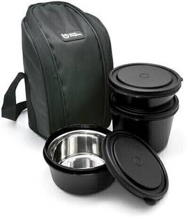 Home Bargains Lunch Box Set With Bag, Outer Plastic 3 Containers Lunch Box