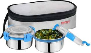 Mintage Stainless Steel Lunch Box 2C Lock N Lock Container 2 Containers Lunch Box