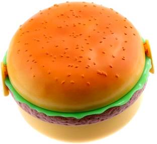 Ratehalf Burger Shape Lunchbox Kids School Tiffin Lunch Box, Meal Food Pack 3 Containers Lunch Box