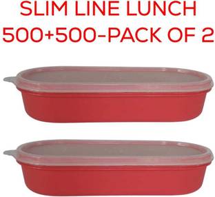 TUPPERWARE Slim Line Lunch Box Airtight Freezer Safe Each 500ml (Pack of 2) 2 Containers Lunch Box