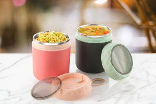 prinixo Vacuum Insulated Thermal Soup, Water Cup Stainless Steel Travel Jar 1 Lunch Box 1 Containers Lunch Box