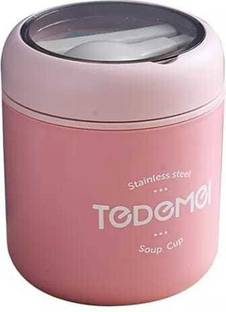 AAHANSHOPPE Stainless Steel Soup Container with Spoon & Spoon Holder Lunch Box 530 ml 1 Containers Lunch Box