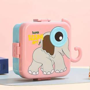 swabs 5 Compartment Eye Design Stainless Steel Lunch Box(elephant design) 2 Containers Lunch Box