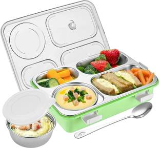 Hyzon Tech Stainless Steel 4 Compartment Leak Proof Lunch Box 4 Containers Lunch Box 4 Containers Lunch Box