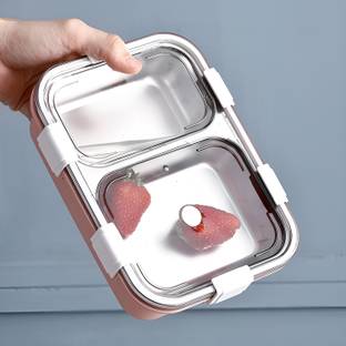 RBGIIT Stainless Steel 2 Compartment Leak Proof Lunch Box 2 Containers Lunch Box 2 Containers Lunch Box