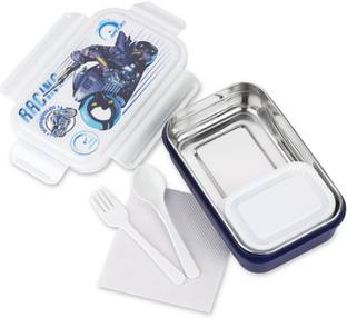 Zerya Small Size Steel Plastic Spill Proof ,Tiffin Boxes for With Plastic Katori 2 Containers Lunch Box