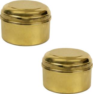 Spillbox Brass Container Box | Prasadham Box Mandir | Tiffen Box | Lunch Box |Roli-big2 1 Containers Lunch Box
