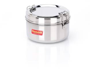 Sumeet Stainless Steel Meal Pack Tiffin with Steel Separator Plate& Locking Clip,11.5cm 1 Containers Lunch Box