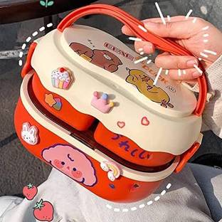 Gney 1600ml Cartoon Double Layer Lunch Box 9 Containers Lunch Box