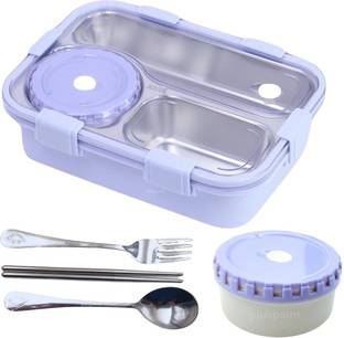 Kello Bright Color 100% Leak-proof with Removable Bowl 3 Containers Lunch Box