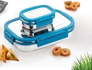 BLLUEX Stainless Steel Leak Proof, Airtight Lunch Box/Tiffin Box for Office, School, 2 Containers Lunch Box