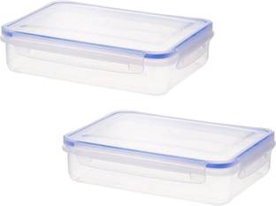 Aristo Lock & Fresh 301 Multipurpose Storage Container For Home & Kitchen, Transparent 2 Containers Lunch Box