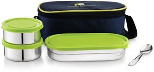Fortune Cookware Lunch Box Brown 3 Containers Lunch 3 Containers Lunch Box