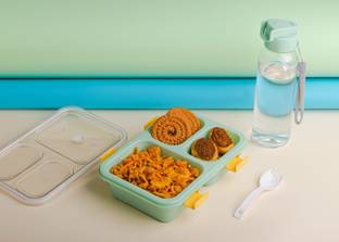 busaji enterprise Lunch Box & Water Bottle Combo for Kids | Tiffin Box 900 ml 3 Containers Lunch Box