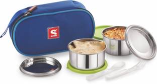 SUNLIFE CarryHot 2 Pcs Set - Insulated Oval Lunch Carrier 2 Containers Lunch Box