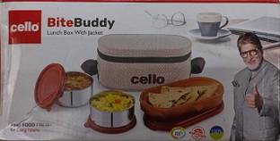 cello BUDDY BROWN 3 CONTAINER LUNCH PACK ,OFFICE 3 Containers Lunch Box