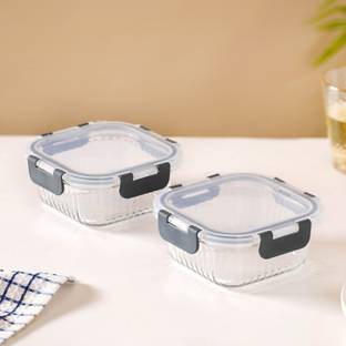 Nestasia Microwave Safe Glass Food Storage Box Set 2 Containers Lunch Box