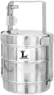 LEROYAL 2 Containers Tiffin Box for School/Office/Factory 2 Containers Lunch Box