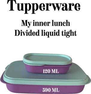 TUPPERWARE My inner lunch 590 ml 120 ml air tight microwave safe pack of 2 2 Containers Lunch Box