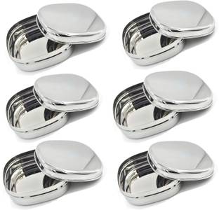 Prateek Kitchenware Stainless Steel Portion Control Food Container/Lunch Box/Tiffin (450 ml) 6 Containers Lunch Box