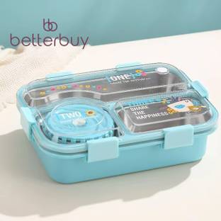 Better Buy Rectangle 3D Embossed 100% leakproof 3 Containers Lunch Box
