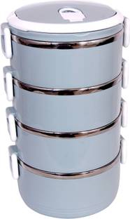 AKR STYLISH BPA FREE LEAK PROOF STAINLESS STEEL 4 LAYER QUARDRUPLE LEAK PROOF LUNCH BOX 4 CONTAINER LUNCH BOX (2800ML ) 4 Containers Lunch Box