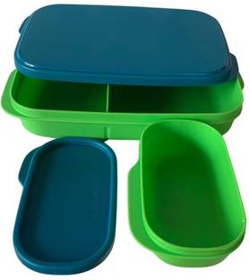 TUPPERWARE My Inner Lunch Devided Liquid Tight Inner (Each 590+120ml, Pack of 2) 2 Containers Lunch Box