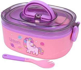 N J FASHION HUB Lunch Box for School Kids – Cute Cartoon Design Lunch Box with Spoon 1 Containers Lunch Box