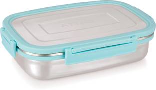 ATTRO Click Eat Big Sleek & Compact Airtight 2 Containers Stainless Steel College Lunch Box