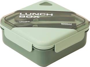 KUBER INDUSTRIES Insulated Plastic Lunch Box For Kids & Adults|1000 ML|HX0044281|Green 1 Containers Lunch Box