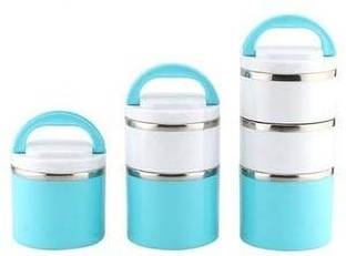 EDBIRET PPF2364 3 Containers Stainless Steel, Plastic Office Lunch Box