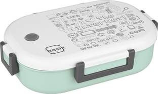 BASIK Lunch Pro Exec Insulated Tiffin, Stainless Steel Inner, Green 2 Containers Lunch Box