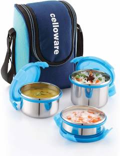 cello MF Prime Inner Steel (Blue) 3 Containers Lunch Box