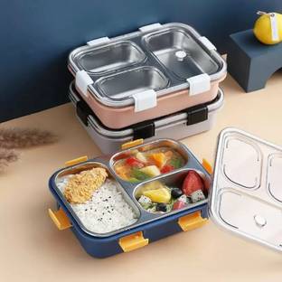Hotnix Compartment Stainless Steel Lunch Box Tiffin Box 2 Containers Lunch Box