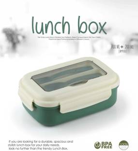 CONQUER Lunch Box for Kids School with Fork and Spoon 2 Containers Lunch Box