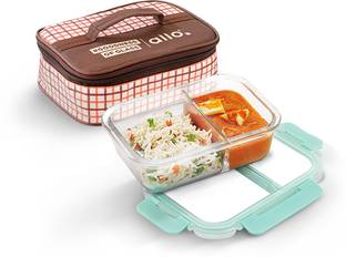 Allo Oven Safe Lunch Box with Break Free Detachable Lock|High Borosilicate 2 Containers Lunch Box