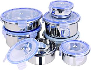 Rema Air Tight Lock & Lock 7 Containers Stainless Steel Office Lunch Box
