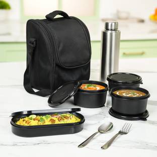 Flipkart SmartBuy Supreme Microwave Safe Set of 5 with Bottle 3 Containers Lunch Box