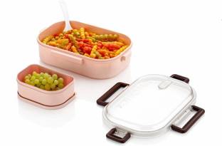 CONQUER Plastic Launch Boxes 2 Containers Lunch Box