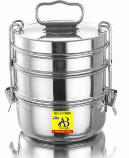 AEROBIX Clipper Stainless Steel Tiffin Box Set, Set of 3 Container 3 Containers Stainless Steel Office Lunch Box