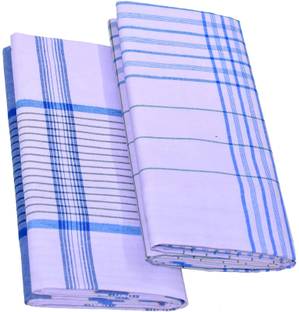 TUNI MANI Checkered White, Blue Lungi