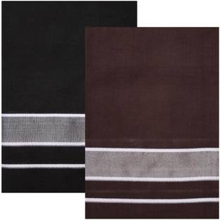 Priyam Color Dhotis (Mundus) Lungis for Men Black & Brown (Free Size Veshti) Solid Men Dhoti