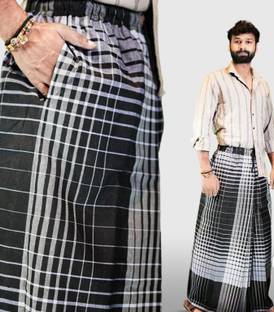 Pasandida Bunkar Product Self Design Black Lungi