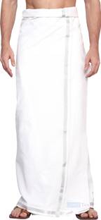 GOWRI TEX Solid White Lungi