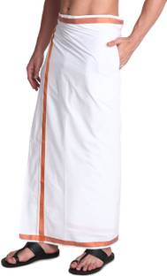 GOWRI TEX Woven White Lungi