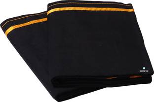 GREEN TEE Solid Black Lungi
