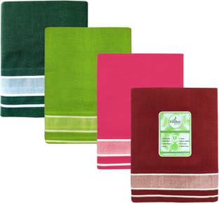 Feather Green Solid Multicolor Lungi