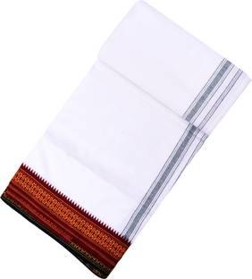 Akhil Embroidered White Lungi