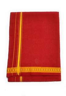 SHERHAAN Striped Gold, Red Lungi