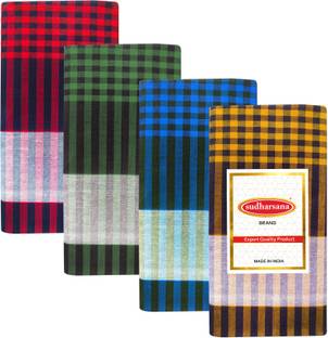 Feather Green Checkered Multicolor Lungi